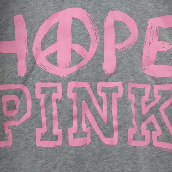 PINK, small, grey zip front sweatshirt hoodie Hope - Picture 5 of 5